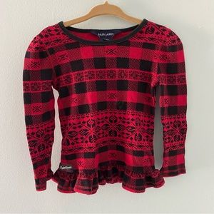 Ralph Lauren holiday print long sleeve top size 2T